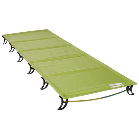 Therm-a-rest ultralite cot - Therm-a-Rest UltraLite Cot vote up. 1 vote down. Reviewed by Tony Gedwillo +24 June 20, 2019 Version reviewed: Long. This is excellent for side-sleepers! ... Check Therm-a-Rest's website for proper specs, but it's about 2.5 lbs and packs down a bit longer and about as wide as a Nalgene bottle. It does take a bit of effort to assemble as well ...